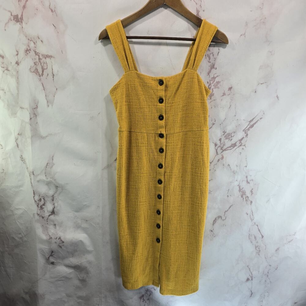 Madewell Dress Womens XXS Yellow Button Tank Apron Picnic Texture & Thread